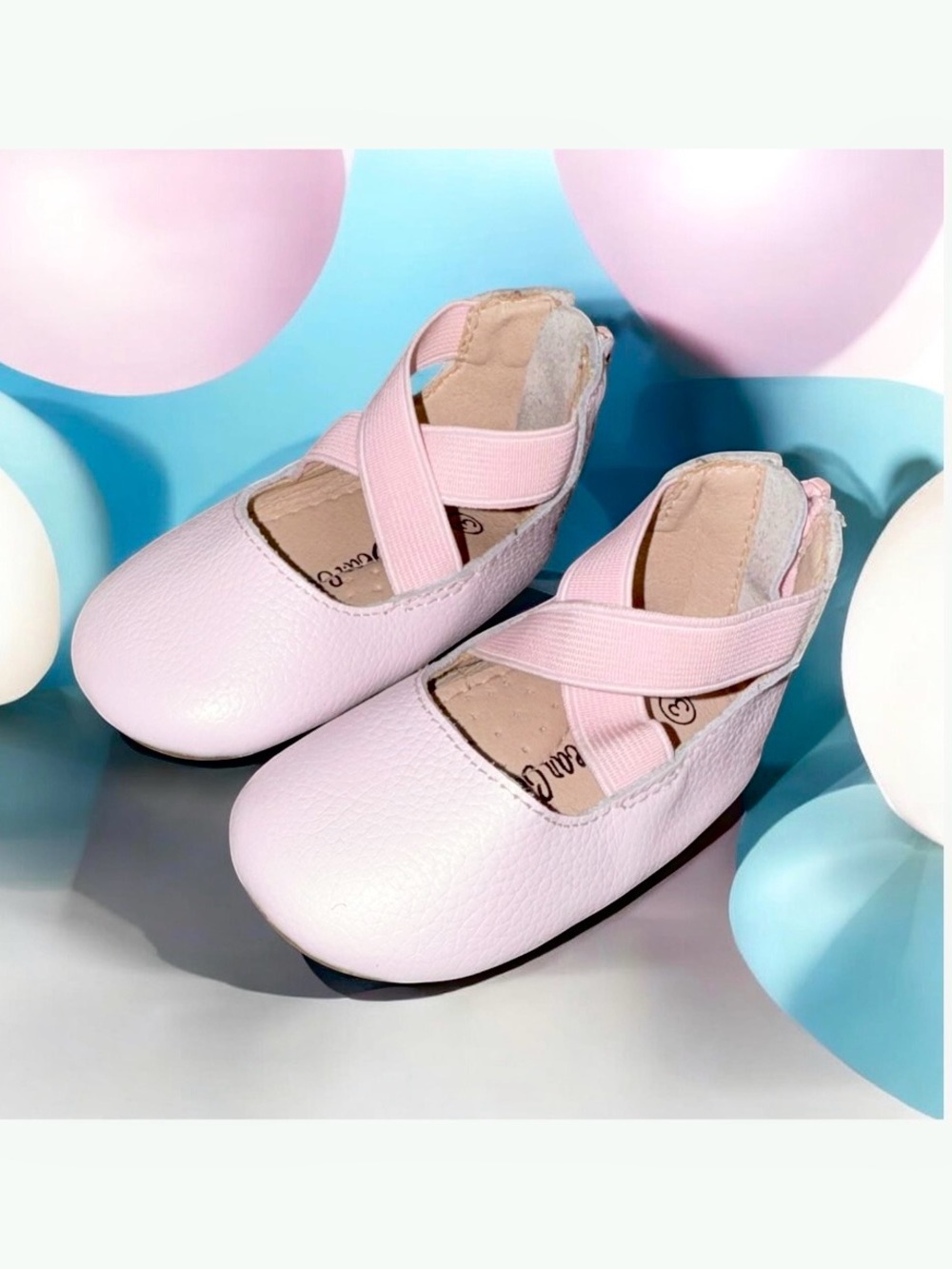 A BEAR CO Boutique pink pebble leather ballet dress shoes baby girl’s size 3